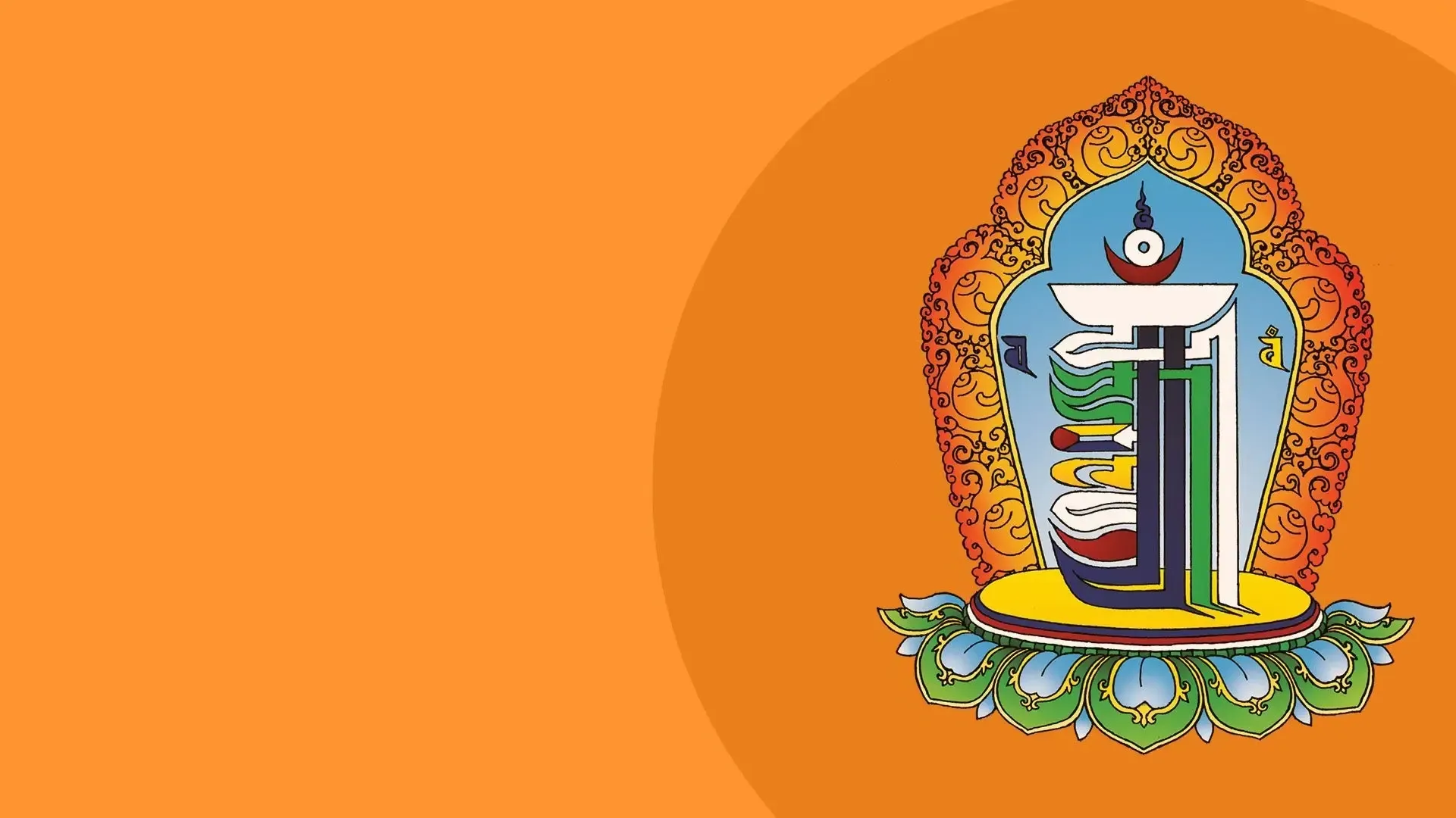 Panoramic Kalachakra mural painting from Dzamthang Monastery